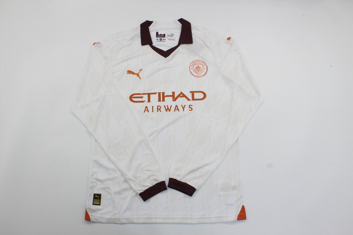 AAA Quality Manchester City 23/24 Away White Long Jersey